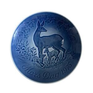 1975 B&G Copenhagen Mother’s Day Plate 9375 Made in Denmark Deer Fawns